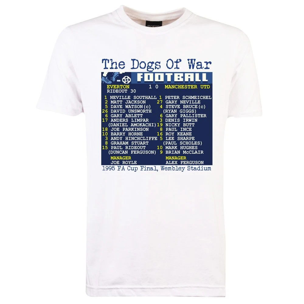 1995 FA Cup Final (Everton) Retrotext T-Shirt - White 1 1995 FA Cup Final (Everton) Retrotext T-Shirt - White