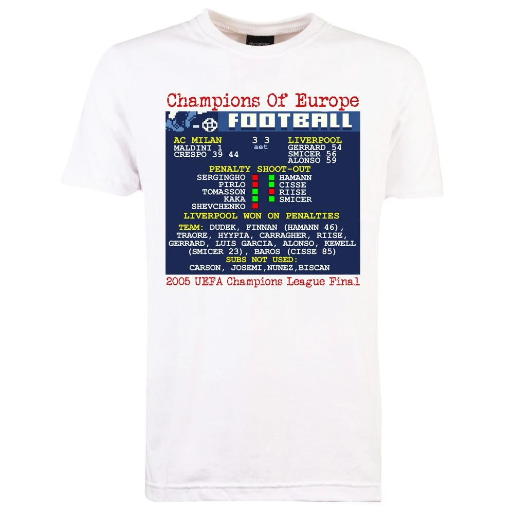 2005 Champions League Final (Liverpool) Retrotext T-Shirt 1 2005 Champions League Final (Liverpool) Retrotext T-Shirt