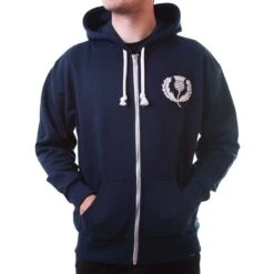 Scotland 1925 Vintage Rugby Zipped Hoodie - Navy -Jack Men Style Shop zh0004 3