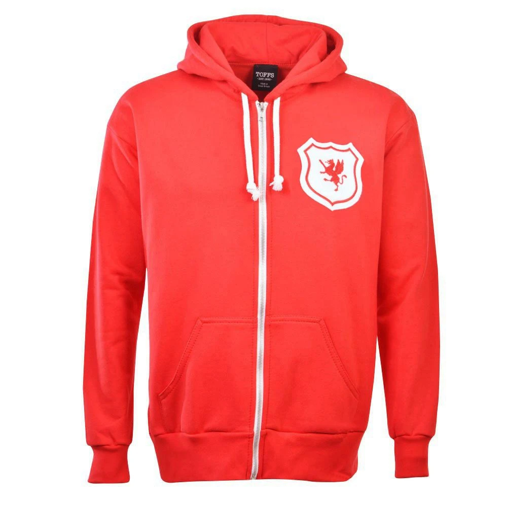 Wales Football Club Zipped Hoodie - Red 2 Wales Football Club Zipped Hoodie - Red - Image 2